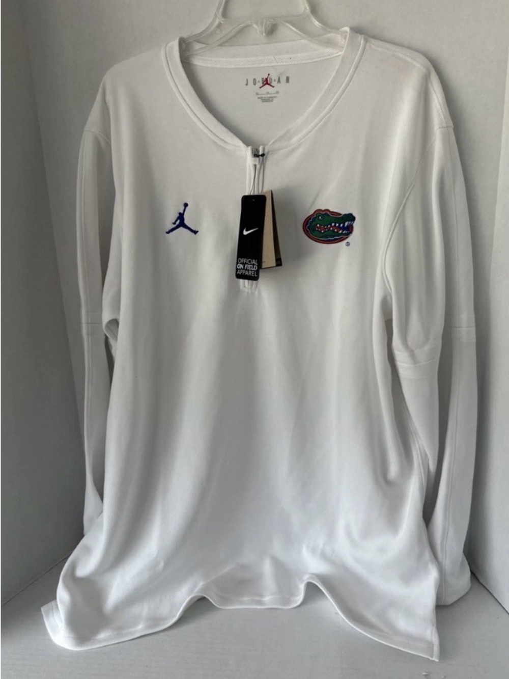 Jordan x Florida Gators White Long Sleeve 1/4 zip top